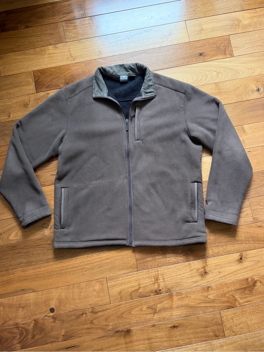 White Sierra Men's Full Zip Fleece Jacket Coffee Bean Brown Soft Warm Size L